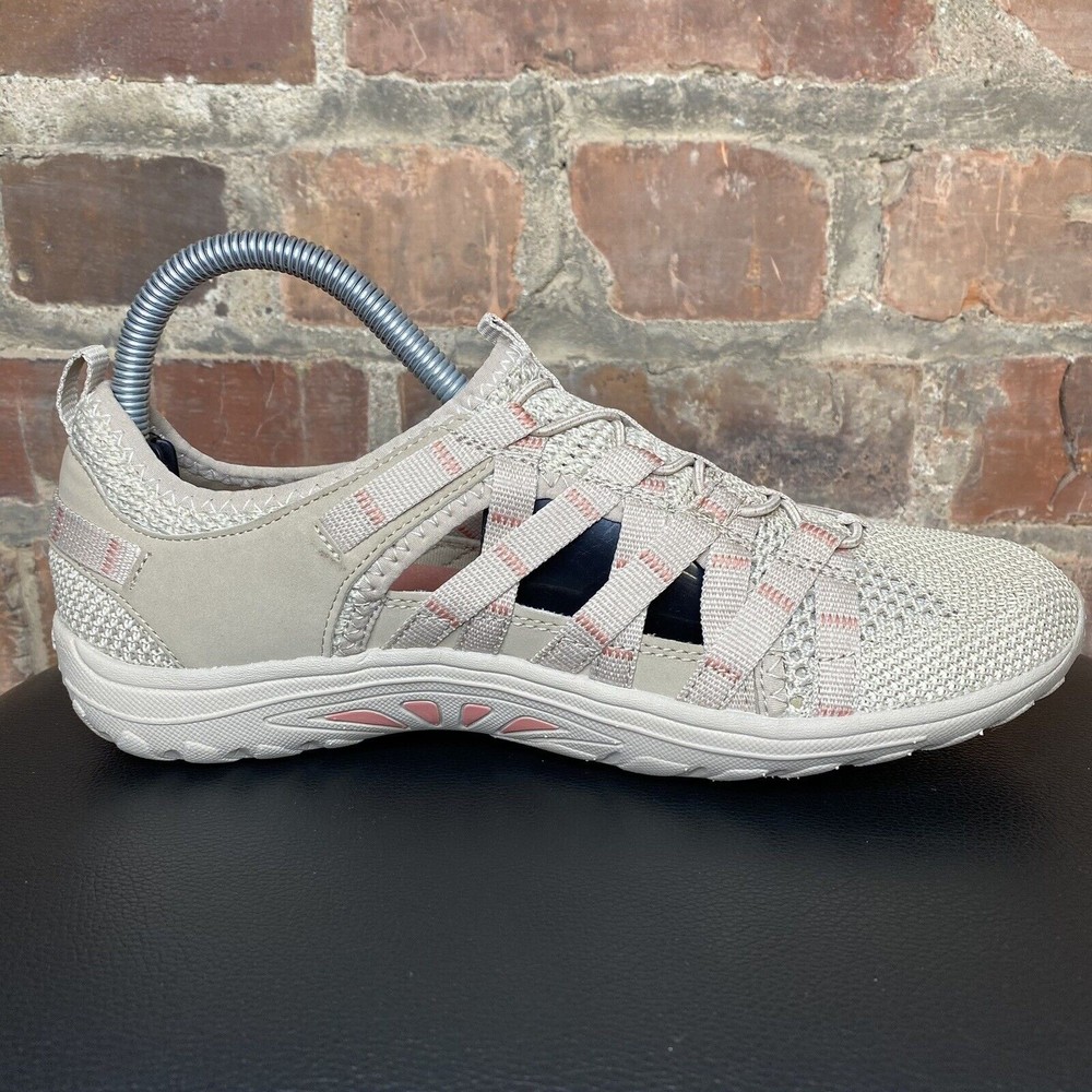 Skechers Relaxed Fit Reggae Fest Neap Taupe Knit Slip-Ons Women's Size 7.5 Shoes